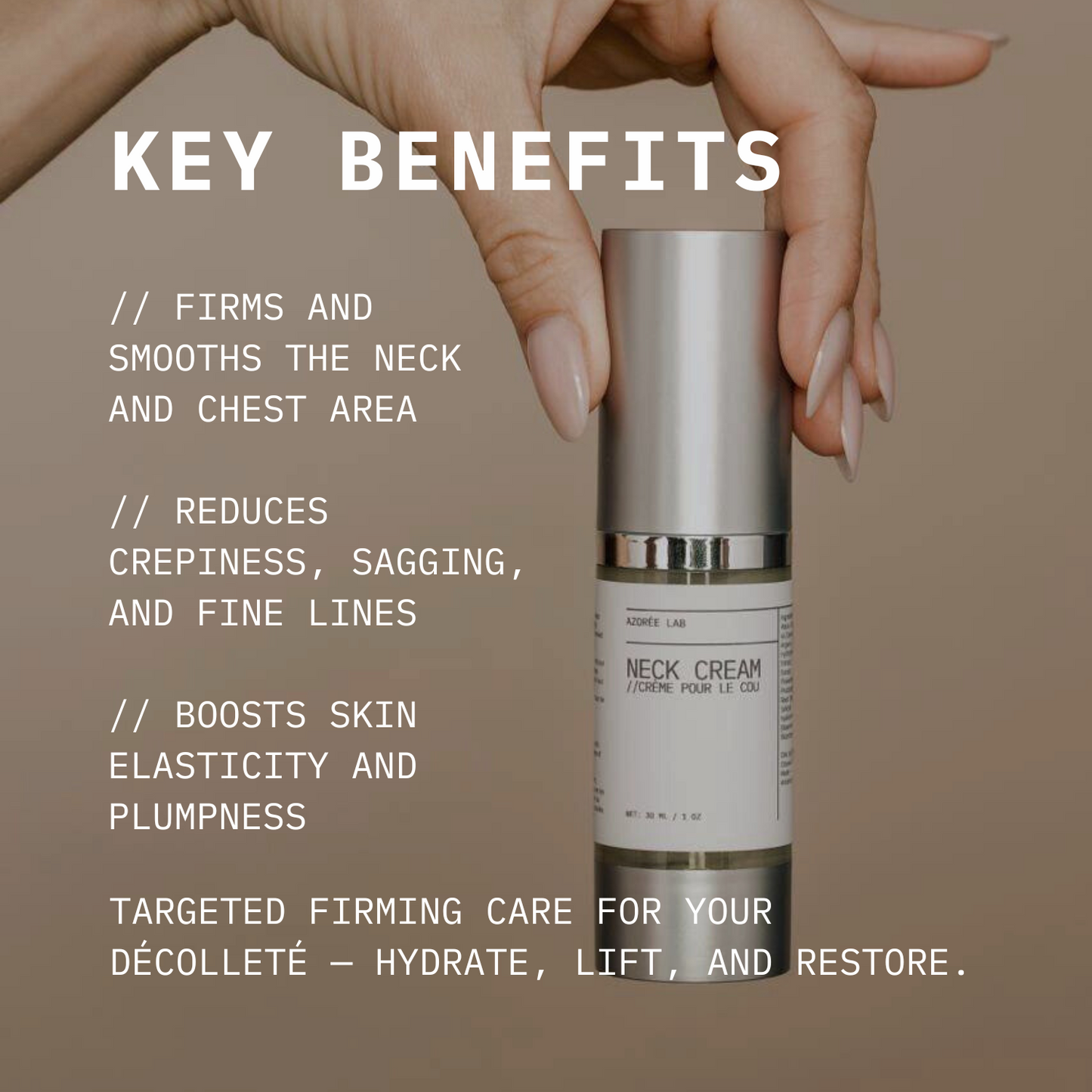 Neck Cream // Firming Hydrating Argan Oil + Prickly Pear Extract