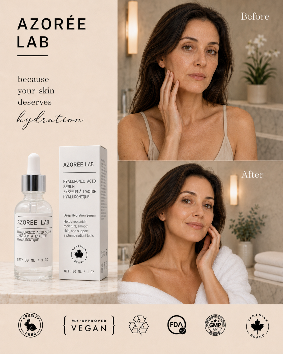 Hyaluronic Acid Serum // Hydrating with Prickly Pear