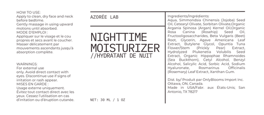Nighttime Moisturizer // 30 ml